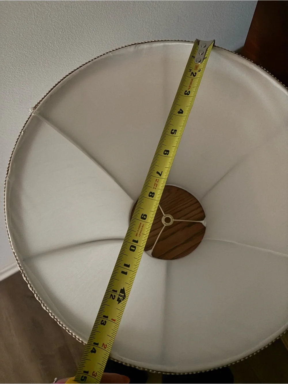 Classic off White Bell Lamp Shade with Gold Trim